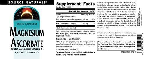 Source Naturals Magnesium Ascorbate, Gentle Non-Acidic Vitamin C*, 1000mg - 120 Tablets - görsel 5