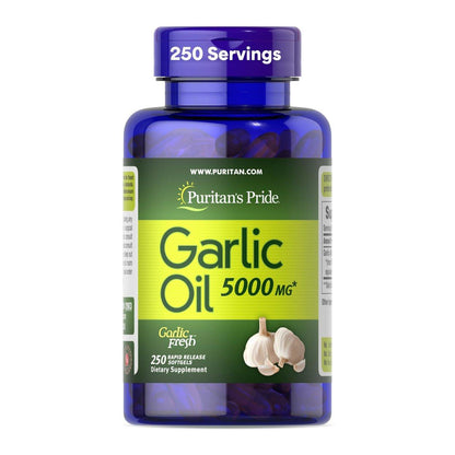 Puritan's Pride Premium Garlic Fresh, Traditional Dietary Supplement for Heart Health and Circulation Support with Antioxidant Properties, 250 Rapid Release Softgels
