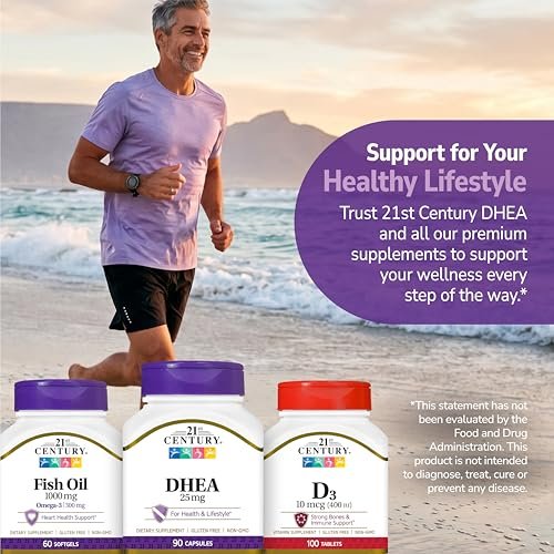 21st Century DHEA 25 mg Capsules (90 Count), Hormone Balance Dietary Supplements, DHEA Supplement for Women & Men Gluten-Free, Non-GMO, No Added Preservatives or Artificial Flavors - görsel 16