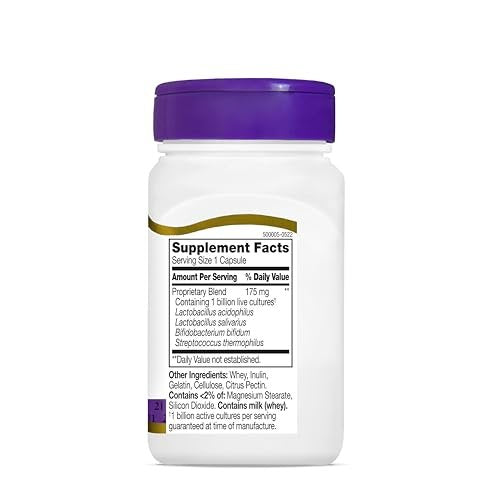 21st Century Acidophilus Probiotic Blend Capsules (100 Count), Daily Probiotic Supplement with Lactobacillus Acidophilus, Supports Digestive Health & Immune System, Non-GMO, Gluten-Free - görsel 3