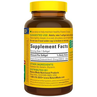 Nature Made Vitamin D3 K2 Gummies, Vitamin D 5000 IU Per Serving for Bone, Teeth, Muscle and Immune Support, 50 Gummy Vitamins, 25 Day Supply