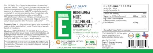 UNIQUE E A.C. Grace Company, Mixed Tocopherols Concentrate Softgels, 30 Count - görsel 1