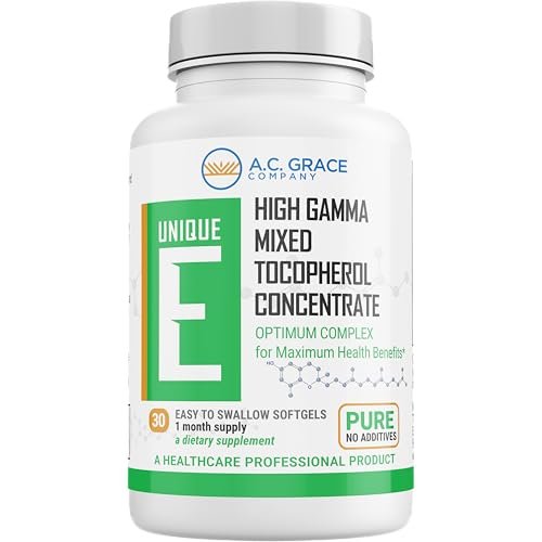 UNIQUE E A.C. Grace Company, Mixed Tocopherols Concentrate Softgels, 30 Count - görsel 4