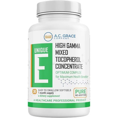 UNIQUE E A.C. Grace Company, Mixed Tocopherols Concentrate Softgels, 30 Count