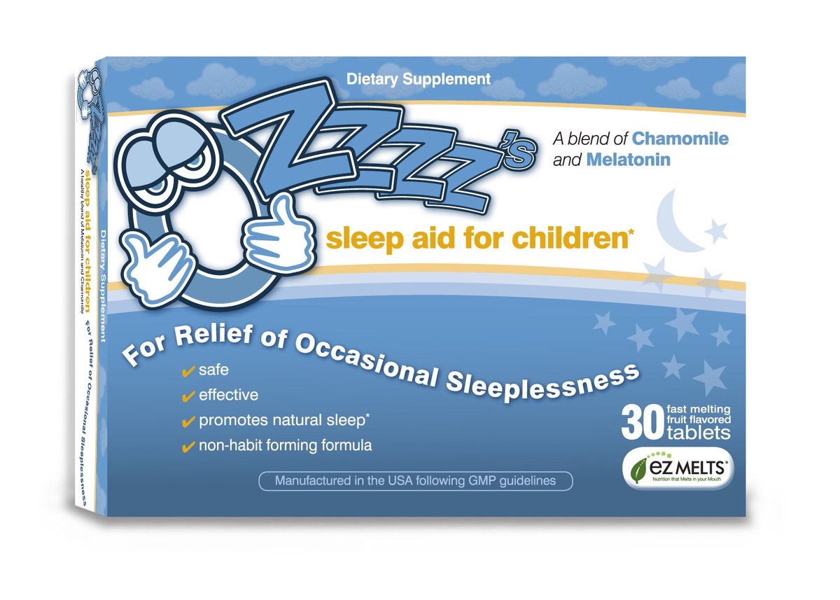 OZzzz’s Sleep Aid for Children, with Melatonin and Chamomile, Pediatrician Formulated, Zero Sugar, Vegan, Orange Dream Flavor, 30 EZ Melt Tablets - görsel 9