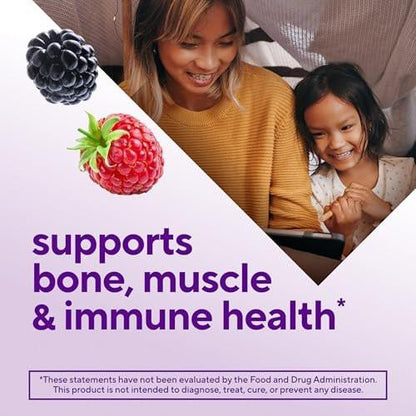 Vitafusion Vitamin D3 Gummies, Bone and Immune Support, Peach, Blackberry, Strawberry Flavored, 50 mcg D3 Gummy Vitamin Supplement, 75 Day Supply, 150 Count