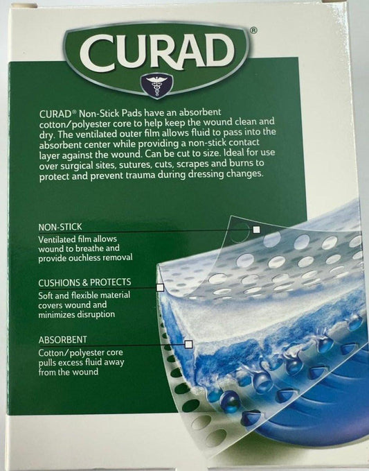 Curad Medium Non-Stick Pads, 10 Count, Pack of 3