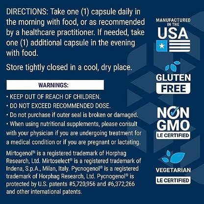Life Extension Eye Pressure Support with Mirtogenol - Eye Health Supplement for Healthy Eye Pressure - with French maritime pine bark – Gluten-free, vegetarian, non-GMO - 30 capsules