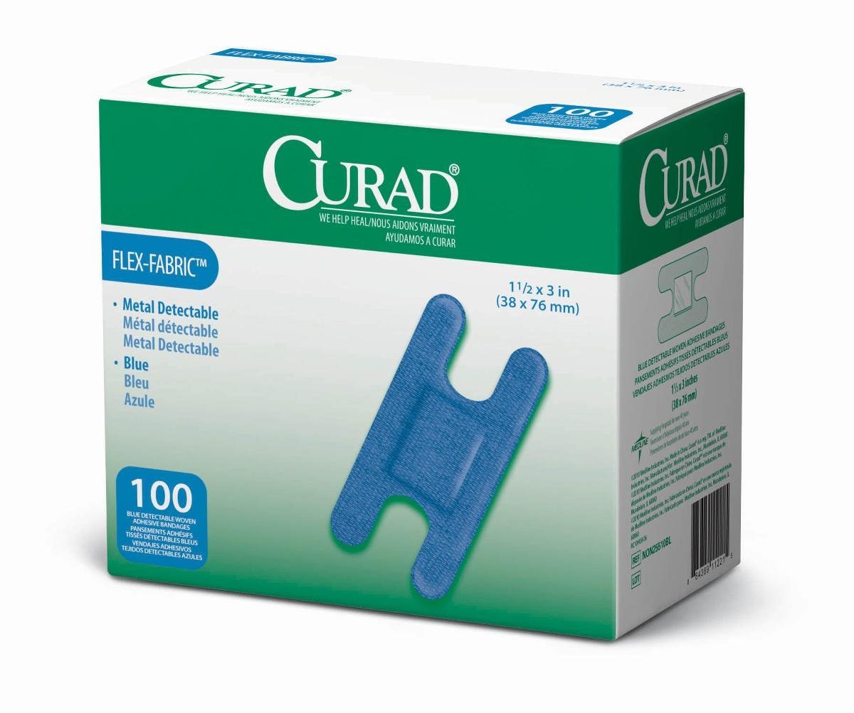 Curad Knuckle, Woven Blue Detectable Bandage, 100-Count - görsel 2