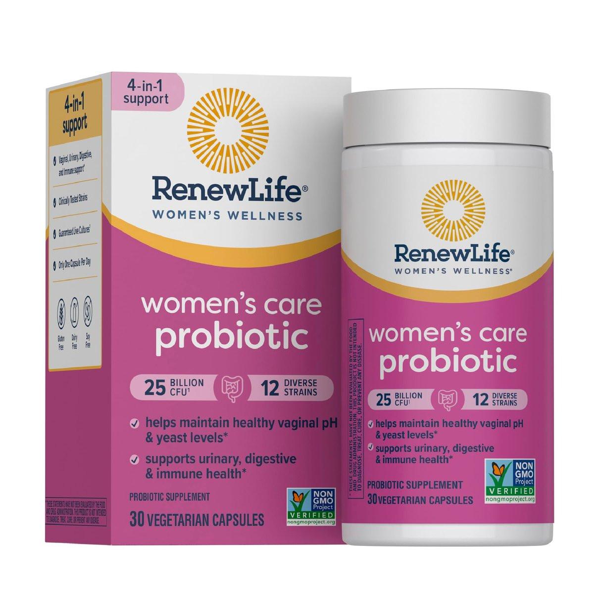 Renew Life Probiotics for Women, 25 Billion CFU Guaranteed, Probiotic Supplement for Digestive, Vaginal & Immune Health, Shelf Stable, Soy, Dairy & Gluten Free, 30 Capsules - görsel 3