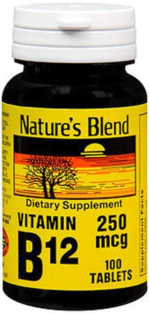 Nature's Blend Vitamin B12 Supplement, 100 Tablets - görsel 1