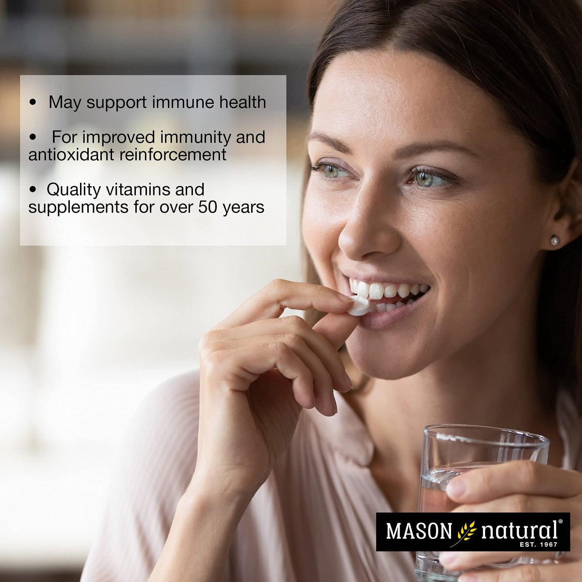 Mason Natural Vitamin C 500 mg, Daily Dietary Supplement with Essential Nutrient to Support Immune Function & Overall Wellness, 100 Tablets (Pack of 1) - görsel 10