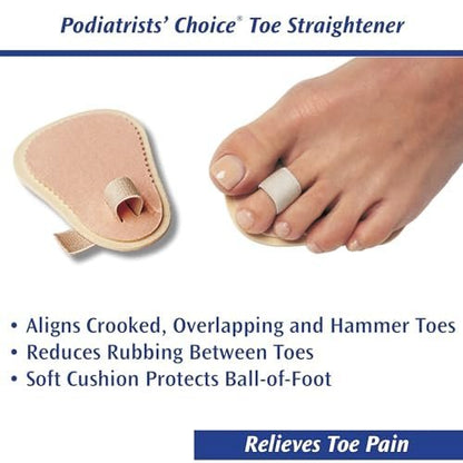 Pedifix Toe Straightener – Gentle Toe Alignment Support for Hammer Toes, Crooked or Overlapping Toes – One Size Fits Most