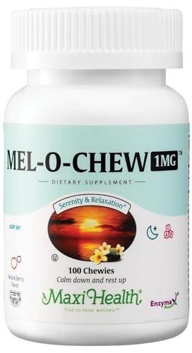 Maxi Health Melatonin 1mg Chewable - Sleep Aid Melatonin to Encourage Natural Sleep – Non-Habit Forming Supplement with Enzymax for Fast-Acting Support Kosher (100 Units) - görsel 13