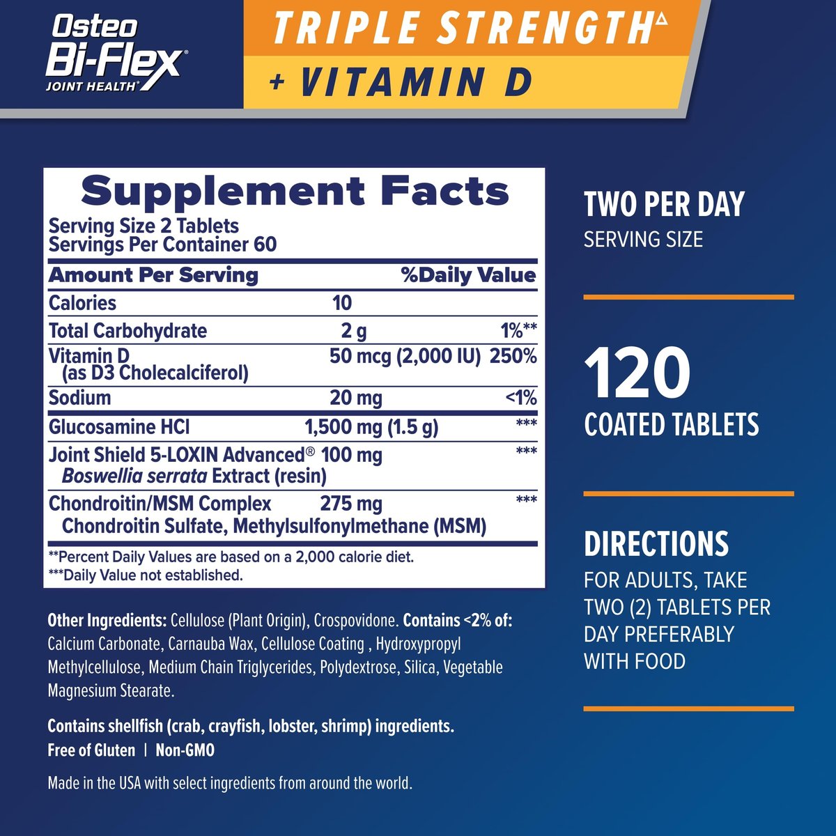 Osteo Bi-Flex Triple Strength Glucosamine Chondroitin Supplement with Vitamin D, Improve Joint Function, Support Bone Health, 120 Coated Tablets - görsel 3