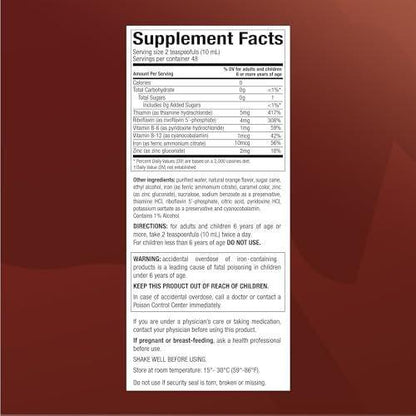 Menper Vino Carne Hierro Iron Supplement | Liquid Supplements with Iron & Vitamin Supplement Blend for Energy Support, Red Blood Cell Function, Oxygen Transport & Vitality | 16 Fl Oz