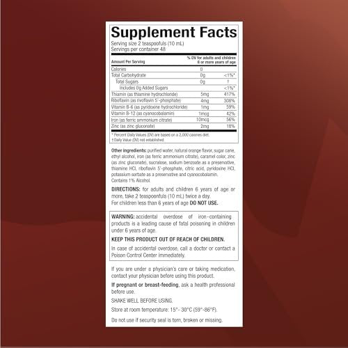 Menper Vino Carne Hierro Iron Supplement | Liquid Supplements with Iron & Vitamin Supplement Blend for Energy Support, Red Blood Cell Function, Oxygen Transport & Vitality | 16 Fl Oz - görsel 4