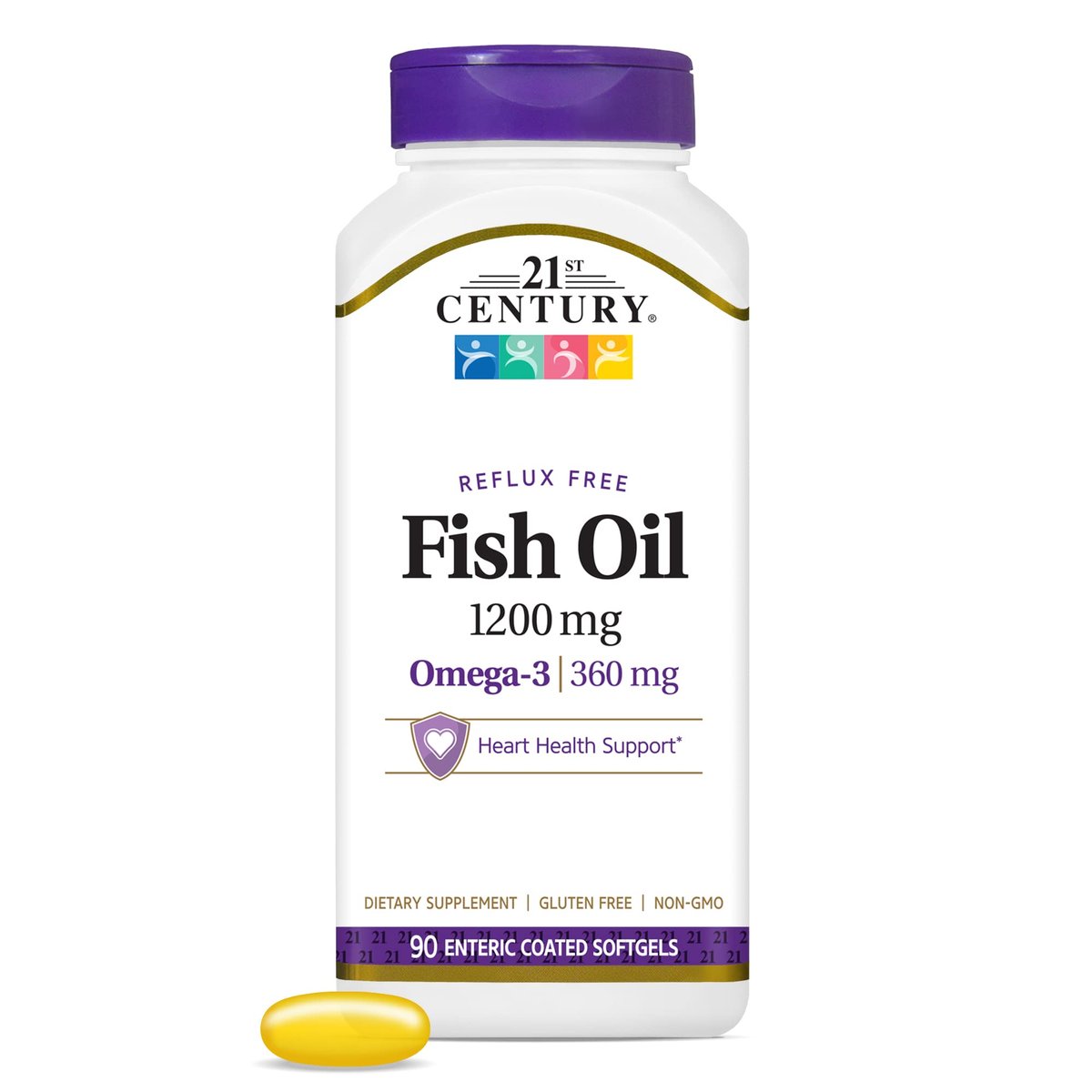 21st Century Fish Oil 1200 mg Enteric Coated Softgels, 90 Count - görsel 1