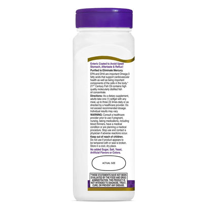 21st Century Fish Oil 1200 mg Enteric Coated Softgels, 90 Count
