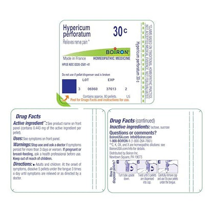 Boiron Hypericum Perforatum 200Ck Homeopathic Medicine for Nerve Pain - Pack of 3 (240 Pellets)