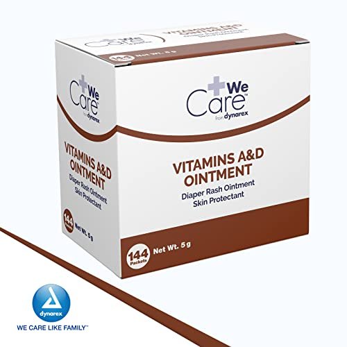 Dynarex Vitamins A & D Ointment, Ointment with Vitamin A and Vitamin D Skin Protectant, for Diaper Rash and Discomfort, White, 1 Box of 144-5g Packets - görsel 7