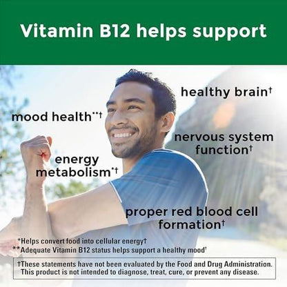 Nature Made Vitamin B12 1000 mcg, Dietary Supplement for Energy Metabolism Support, B12 Vitamins 1000 mcg, 90 Softgels, 90 Day Supply