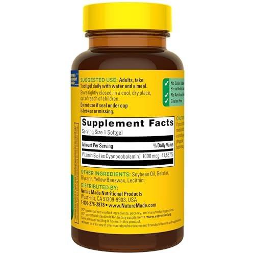 Nature Made Vitamin B12 1000 mcg, B12 Vitamins, Dietary Supplement for Energy Metabolism Support, 160 Time Release Tablets, 160 Day Supply - görsel 6