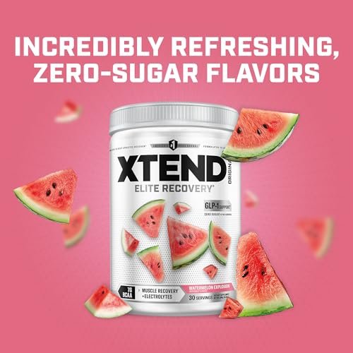 Xtend Original BCAA Powder, 7g BCAAs and 2.5g L-Glutamine for Muscle Recovery Hydration and Lean Muscle, Sugar Free Intra and Post Workout Drink with Electrolytes, Watermelon Explosion, 30 Servings - görsel 4