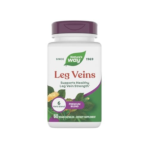 Nature's Way Leg Veins, Supports Healthy Leg Vein Strength*, 6-Herb Blend, Horse Chestnut Extract and Dandelion Supplement, Gluten Free, 60 Vegan Capsules (Packaging May Vary) - görsel 2
