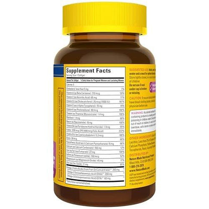 Nature Made Prenatal Vitamins for Women with Folic Acid + DHA, Prenatal Vitamin and Mineral Supplement for Daily Nutritional Support, 60 Softgels, 60 Day Supply