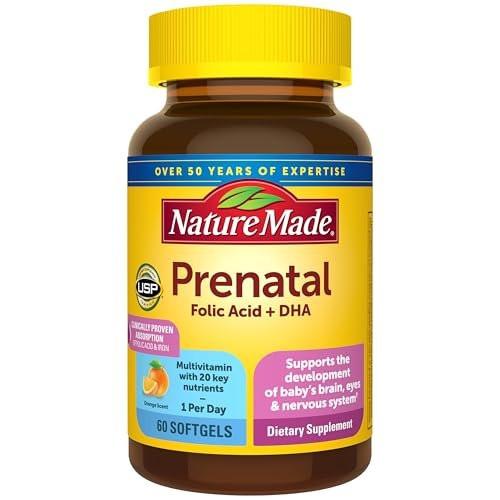 Nature Made Prenatal Vitamins for Women with Folic Acid + DHA, Prenatal Vitamin and Mineral Supplement for Daily Nutritional Support, 60 Softgels, 60 Day Supply - görsel 4
