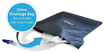 NYOrtho Urinary Drain Bag Holder – Vinyl Privacy Cover for Foley, Catheter or Urine Bags – Hook & Loop Closure, Water-Resistant, Easy to Clean – Straps for Wheelchair or Bed – 10.5x11.25 in – 1 Unit