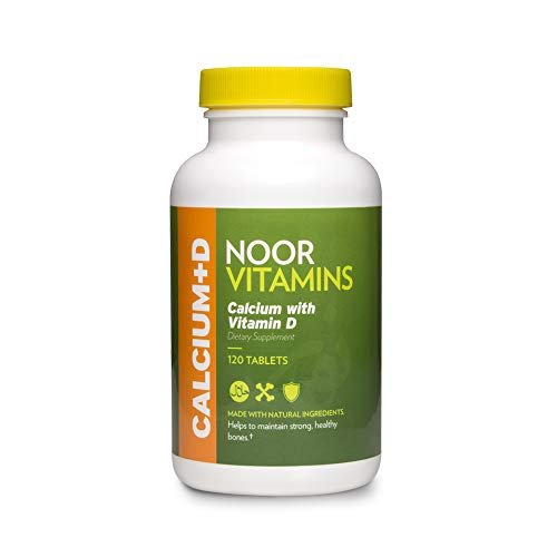 Noor Vitamins Halal Calcium Plus Vitamin D Bone & Immune Support | 600 mg Calcium & 800 IU (20 mcg) D2 per Tablet | aids in Absorption of Calcium into Bones, Non-GMO, Vegetarian & Halal (120 Tablets) - görsel 1