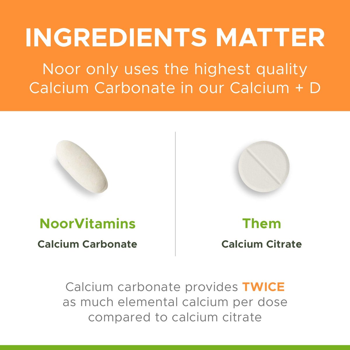 Noor Vitamins Halal Calcium Plus Vitamin D Bone & Immune Support | 600 mg Calcium & 800 IU (20 mcg) D2 per Tablet | aids in Absorption of Calcium into Bones, Non-GMO, Vegetarian & Halal (120 Tablets) - görsel 12
