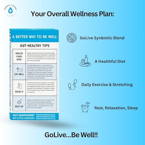 GoLive Prebiotic & Probiotic for Women, Men, Kids. Flavor-Free, Sugar-Free, Synbiotic Powder w/ GOS, L-Glutamine, Vitamin D3, Electrolytes. For Gut Health, Digestion, Metabolism, Immunity 15-50B CFUs. - görsel 5