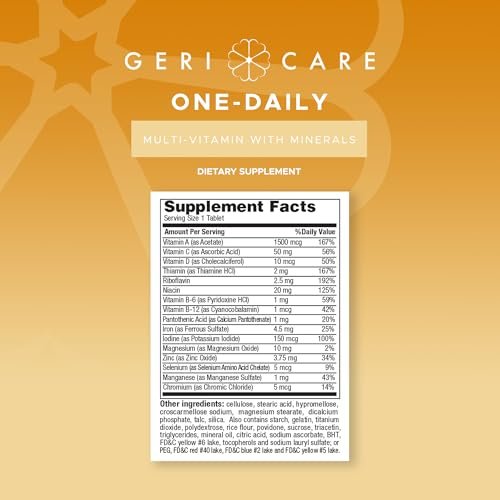 One-Daily Multivitamins with Minerals for Men & Women (100 Tablets) by GeriCare | High-Potency Multi-Vitamin & Multimineral Dietary Supplement for Immunity, Energy | Complete Daily Nutritional Support - görsel 10