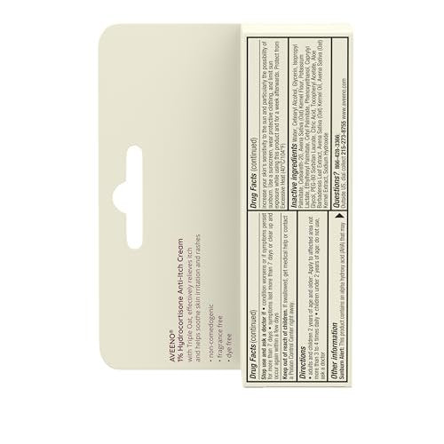Aveeno Maximum Strength 1% Hydrocortisone Anti-Itch Cream with Pure Oat Essence, Triple Oat Complex, Aloe & Vitamin E, For Itch, Rash & Redness Relief from Eczema, Psoriasis, Insect Bites & Poison Ivy, Oak & Sumac, 1 Oz - görsel 11