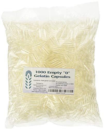 Capsule Connection 1000 Bulk "0" Empty Gelatin Capsules, USA-made, resealable bag - görsel 2