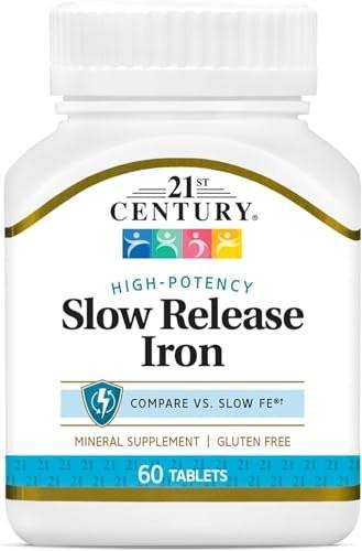 21st Century Slow Release Iron Tablets, 60 Count (Pack of 3)