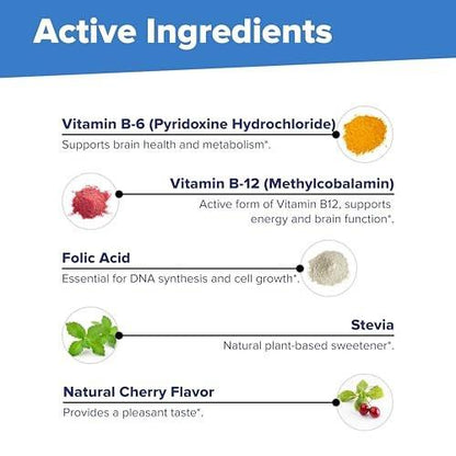 Superior Source No Shot Vitamin B-12 Methylcobalamin 1000 mcg, B-6 & Folic Acid 400 mcg - Supports Brain & Heart Health - Aids Natural Energy Levels - 60 Sublingual Dissolving Tablets