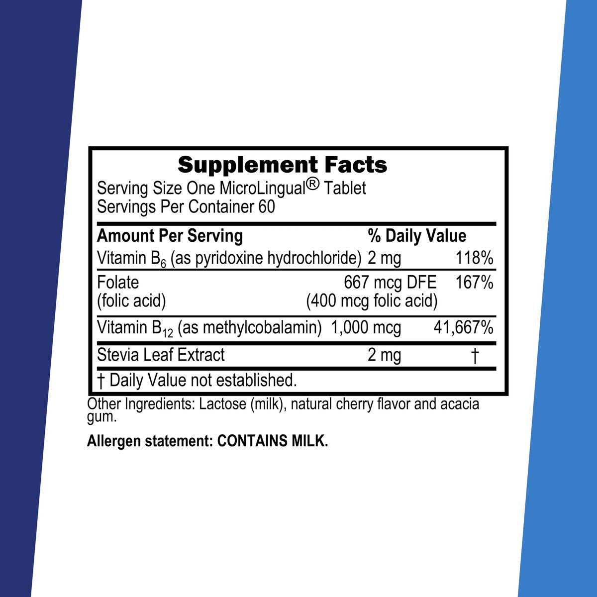 Superior Source No Shot Vitamin B-12 Methylcobalamin 1000 mcg, B-6 & Folic Acid 400 mcg - Supports Brain & Heart Health - Aids Natural Energy Levels - 60 Sublingual Dissolving Tablets - görsel 4