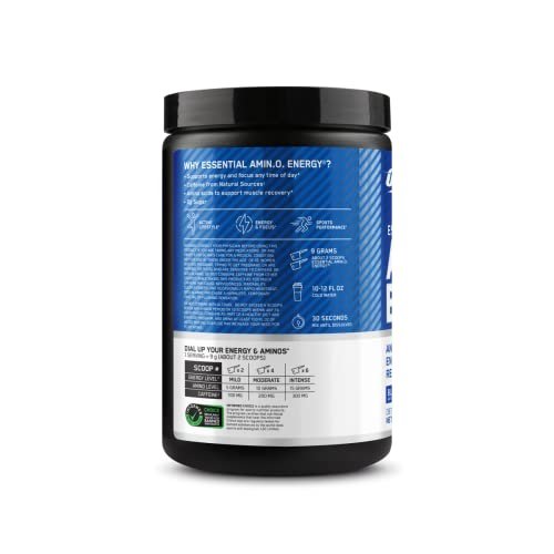 Optimum Nutrition Amino Energy - Pre Workout with Green Tea, BCAA, Amino Acids, Keto Friendly, Green Coffee Extract, Energy Powder - Blue Raspberry, 30 Servings (Packaging May Vary) - görsel 16