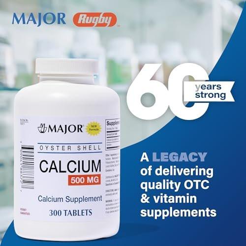 Major Oyster Shell Calcium 500 mg - Daily Calcium Supplement - 300 Tablets (1-Pack) - görsel 4