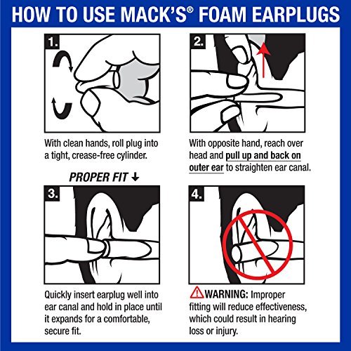 Mack's Ultra Soft Foam Earplugs, 30 Pair - 33dB Highest NRR, Comfortable Ear Plugs for Sleeping, Snoring, Travel, Concerts, Studying, Loud Noise, Work | Made in USA - görsel 16