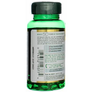 Nature's Bounty Vitamin D 5000 IU Softgels, 100 Count – Immune & Bone Health Support - görsel 13