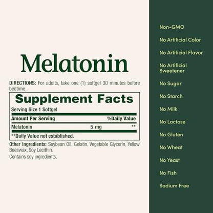 Nature's Bounty Melatonin, Promotes Relaxation and Sleep Health, 10mg, Capsules, 60 Ct (2 Pack)