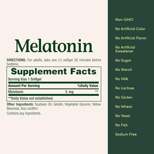 Nature's Bounty Melatonin, Promotes Relaxation and Sleep Health, 10mg, Capsules, 60 Ct (2 Pack) - görsel 3