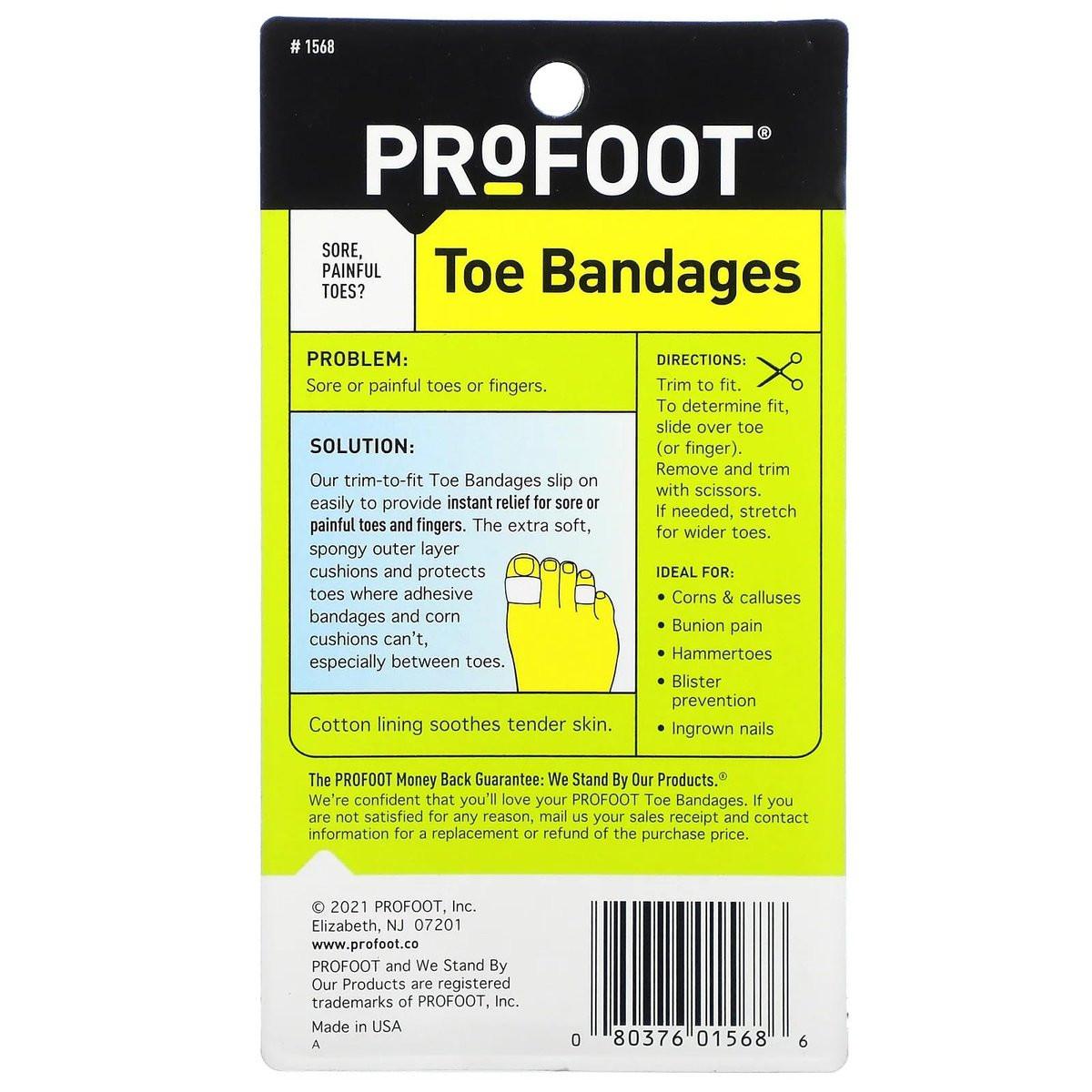 Profoot Toe Bandages 3 Count (Pack of 2) - Protective Cotton Toe Wraps - görsel 4