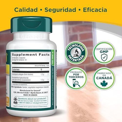 Genacol Plus – Glucosamine and Collagen Supplement, Ultra-Hydrolyzed Collagen Peptides, Joint Health Supplement for Men & Women, Maintains Cartilage, 90 Capsules (30-Day Supply)