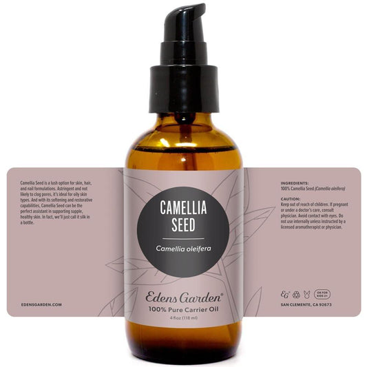 Edens Garden Camellia Seed Carrier Oil- 100% Pure Premium Cold Pressed & Hexane Free, Natural Moisturizer for Face, Skin, Hair, Scalp & Nail Care, Diluting Essential Oils & Massage 118 ml (4 fl oz)